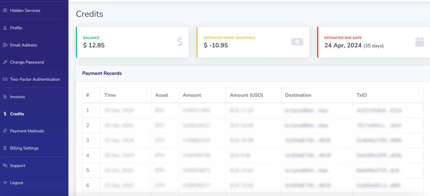 Otherwise, you can navigate to the Credits page to check whether your payment has arrived